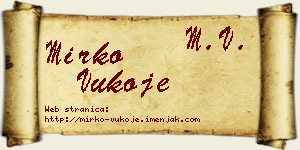 Mirko Vukoje vizit kartica